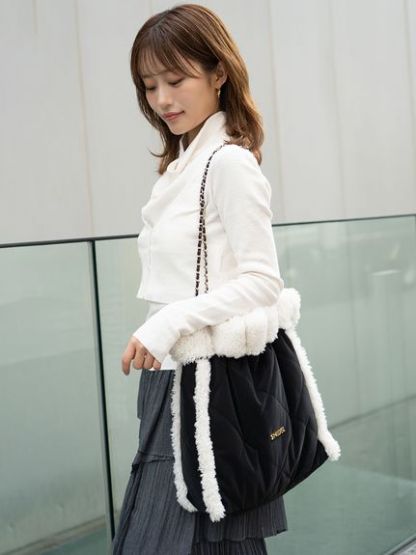 【WEB限定/ボアコレクション】キルティングチェーンバッグ