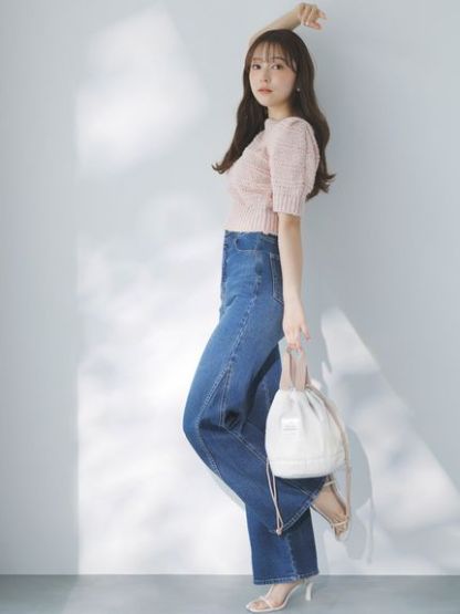 【00サイズあり】Sustainableストレッチフレアデニムパンツ