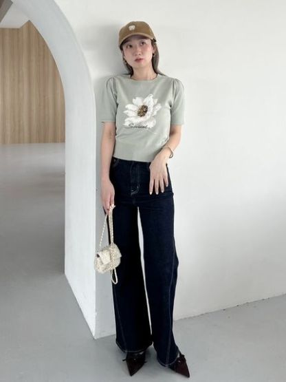 【00サイズあり】Sustainableストレッチフレアデニムパンツ