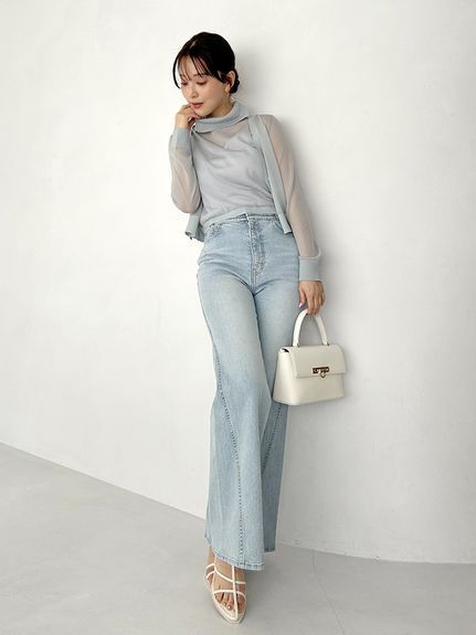 【00サイズあり】Sustainableストレッチフレアデニムパンツ