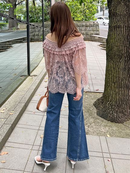 【00サイズあり】Sustainableストレッチフレアデニムパンツ