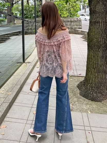 【00サイズあり】Sustainableストレッチフレアデニムパンツ