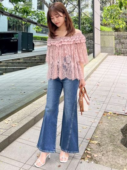 【00サイズあり】Sustainableストレッチフレアデニムパンツ