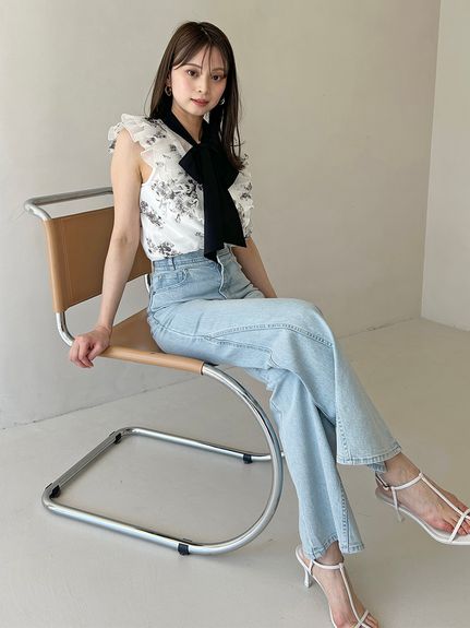 【00サイズあり】Sustainableストレッチフレアデニムパンツ