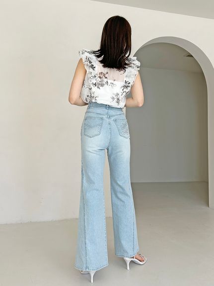 【00サイズあり】Sustainableストレッチフレアデニムパンツ