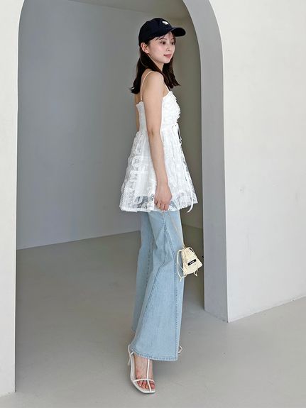 【00サイズあり】Sustainableストレッチフレアデニムパンツ