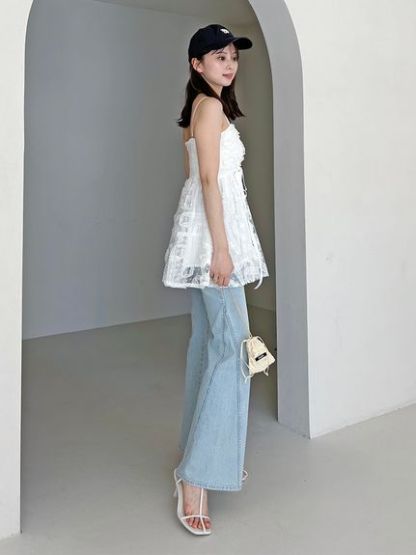 【00サイズあり】Sustainableストレッチフレアデニムパンツ