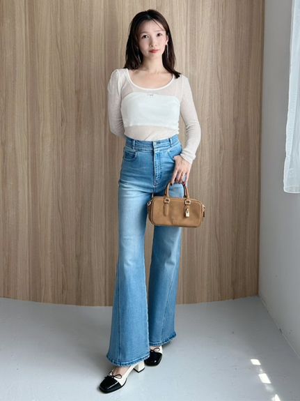 【00サイズあり】Sustainableストレッチフレアデニムパンツ