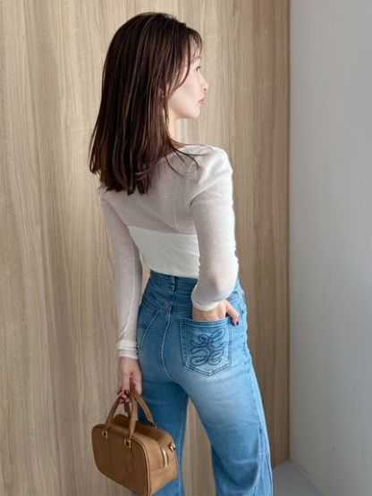 【00サイズあり】Sustainableストレッチフレアデニムパンツ