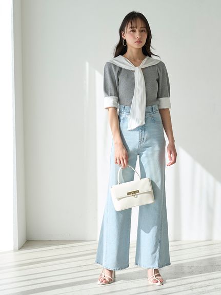 【00サイズあり】Sustainableストレッチフレアデニムパンツ