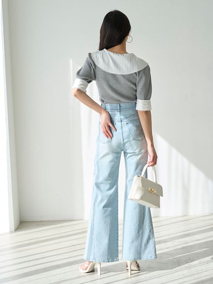 【00サイズあり】Sustainableストレッチフレアデニムパンツ