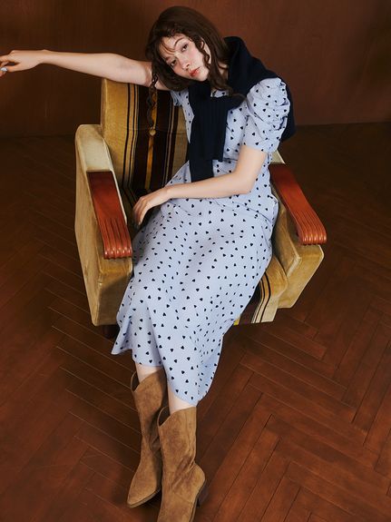【WEB限定/Heart collection】ハートプリントワンピース