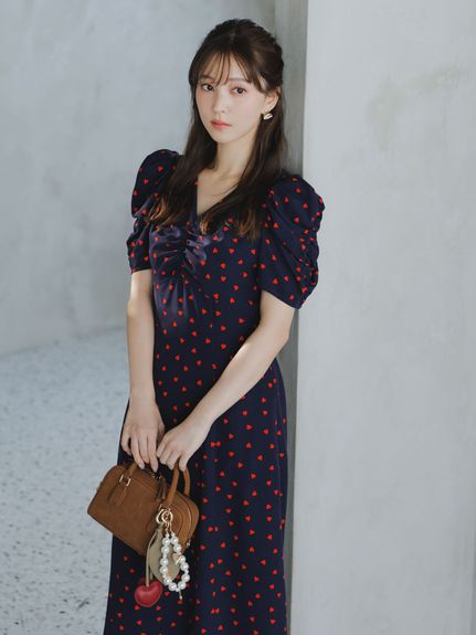 【WEB限定/Heart collection】ハートプリントワンピース