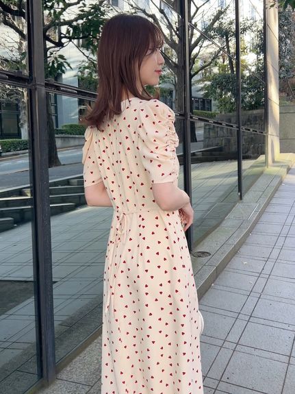 【WEB限定/Heart collection】ハートプリントワンピース