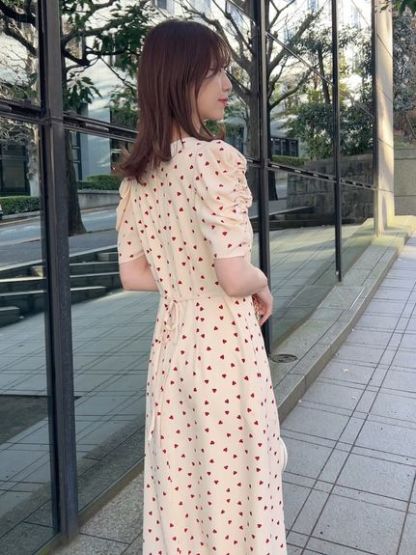 【WEB限定/Heart collection】ハートプリントワンピース