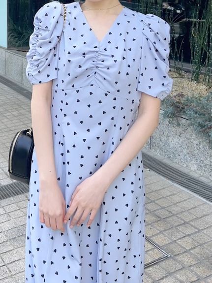 【WEB限定/Heart collection】ハートプリントワンピース
