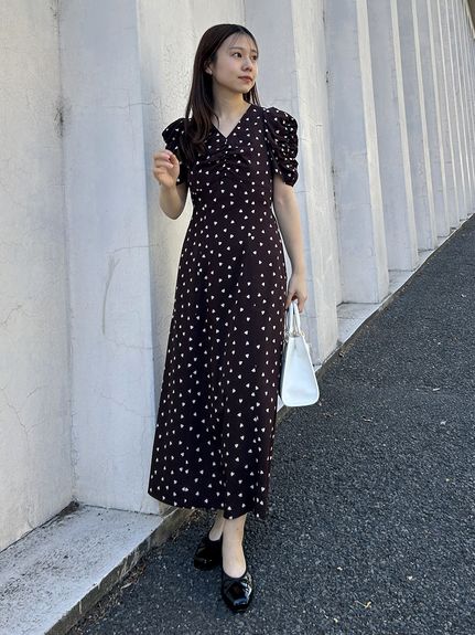 【WEB限定/Heart collection】ハートプリントワンピース