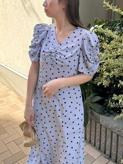 【WEB限定/Heart collection】ハートプリントワンピース