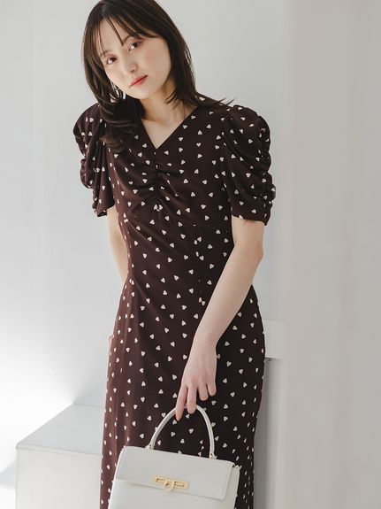【WEB限定/Heart collection】ハートプリントワンピース