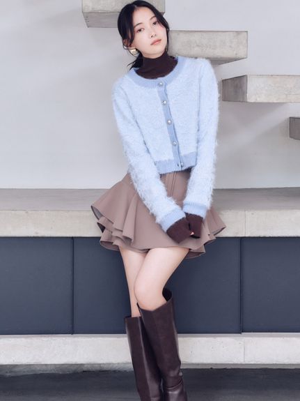 レイヤードフリルミニスカショーパン