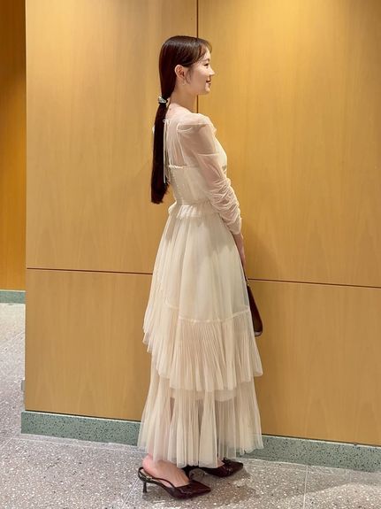 Sustainableティアードチュールドレス