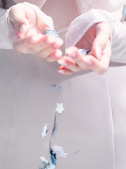 オフショルリボンドレス