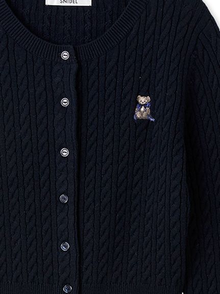 リボンベアニットカーディガン