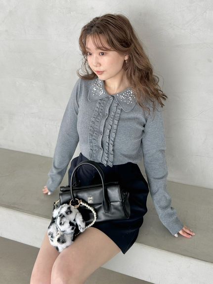 【WEB限定】ビジューカラーニットカーディガン