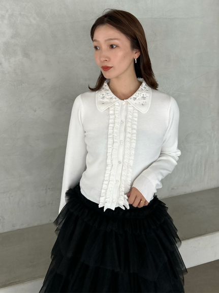 【WEB限定】ビジューカラーニットカーディガン