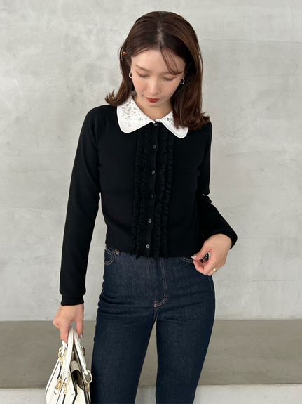 【WEB限定】ビジューカラーニットカーディガン