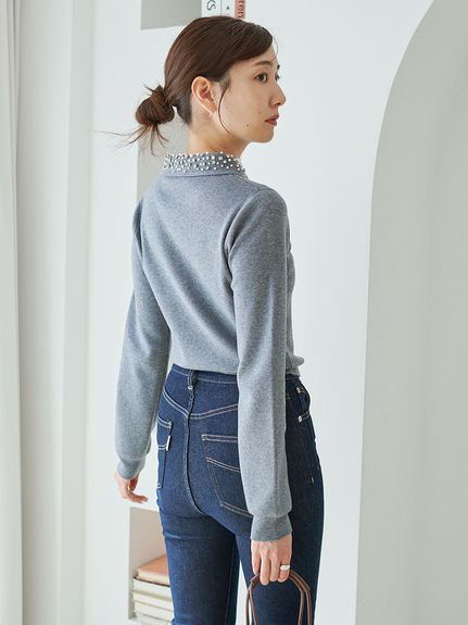 【WEB限定】ビジューカラーニットカーディガン