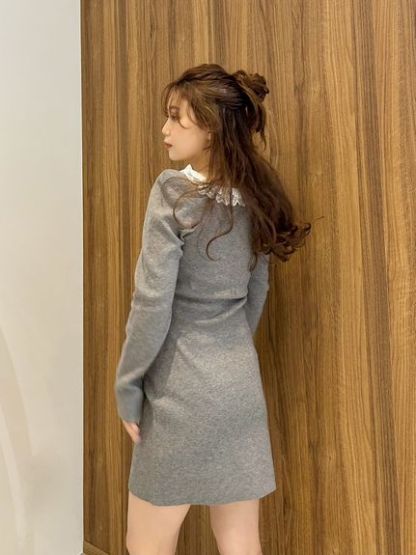【USAGI ONLINE限定】フリルネックニットワンピース