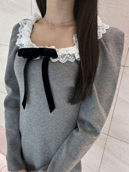 【USAGI ONLINE限定】フリルネックニットワンピース