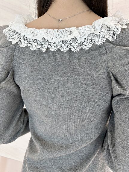 【USAGI ONLINE限定】フリルネックニットワンピース