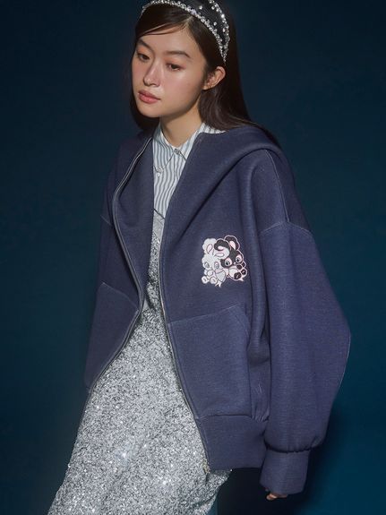 【USAGI ONLINE限定】【SNIDEL×foxy illustrations】ボリュームパーカー