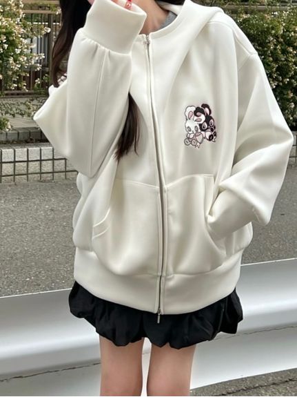 【USAGI ONLINE限定】【SNIDEL×foxy illustrations】ボリュームパーカー