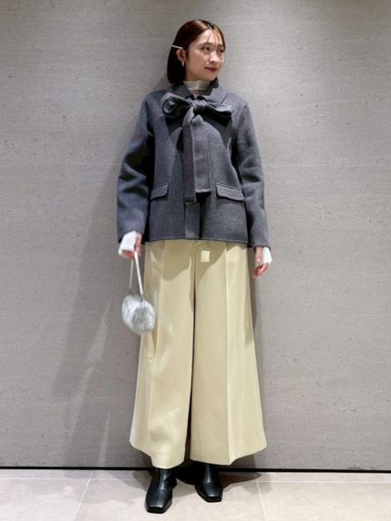 スタイルアップベルティッドワイドパンツ