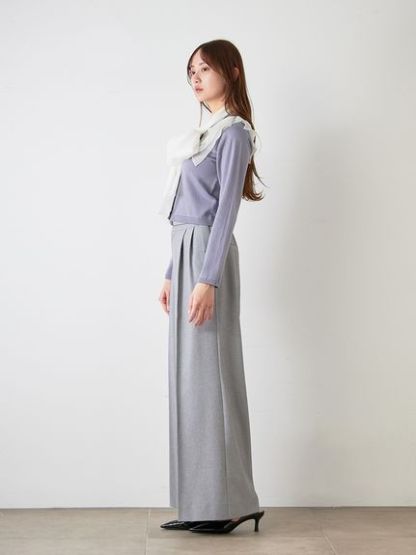 スタイルアップベルティッドワイドパンツ