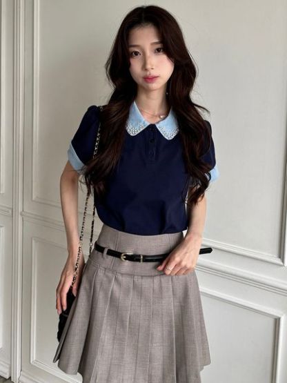 ベルトセットプリーツミニスカショーパン