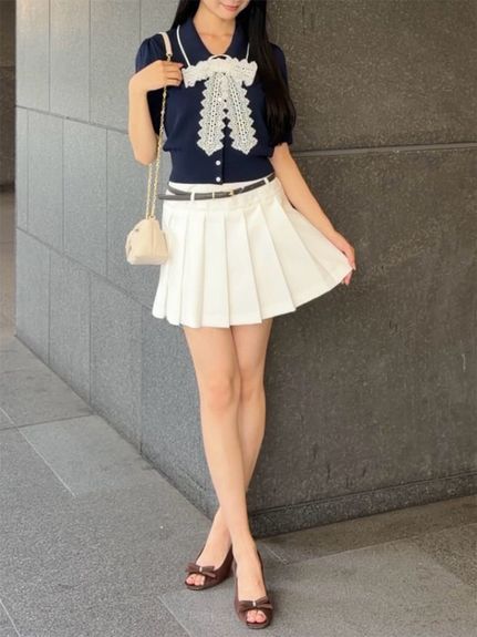 ベルトセットプリーツミニスカショーパン