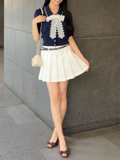 ベルトセットプリーツミニスカショーパン