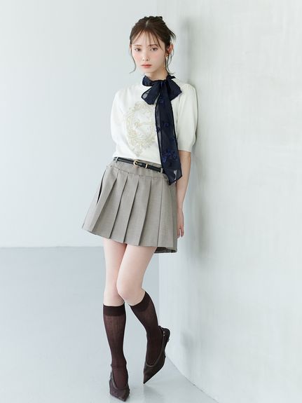 ベルトセットプリーツミニスカショーパン