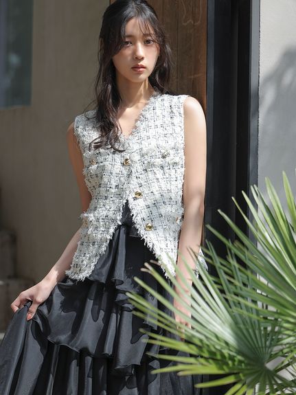 スパイラルティアードキャミドレス