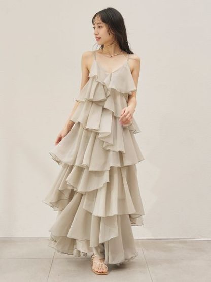 スパイラルティアードキャミドレス