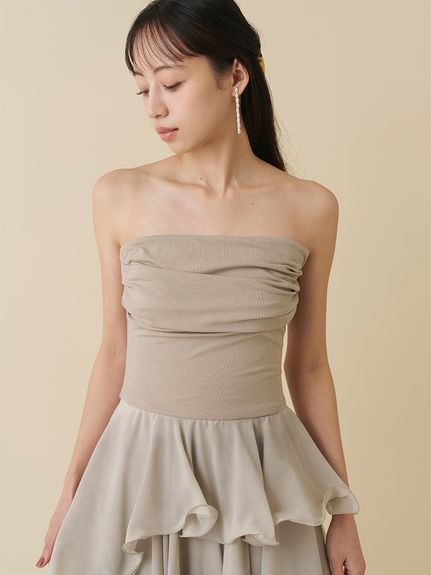 ティアードドッキングカットベアワンピース