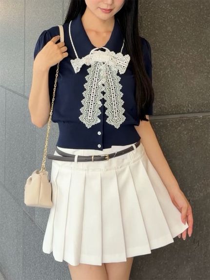 ベルトセットプリーツミニスカショーパン