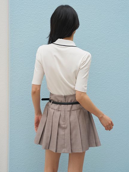 レースボウタイニットプルオーバー