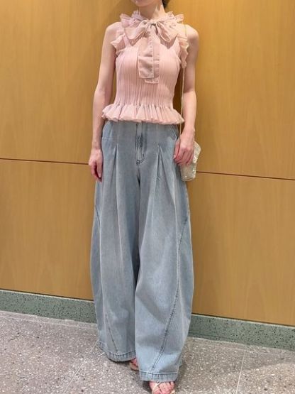 アメスリフリルニットプルオーバー