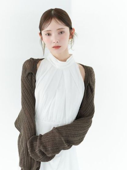 タックディテールボレロカーディガン