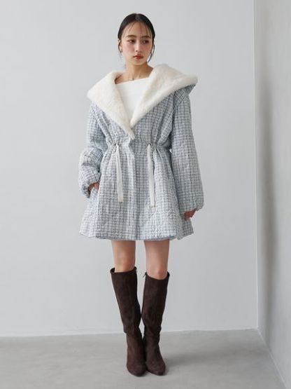 【WARM】キルティングレディモッズコート